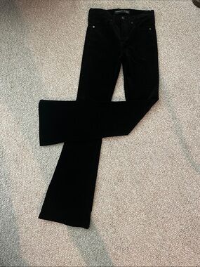 Veronica Beard Black Velvet Flared-Leg Pants
